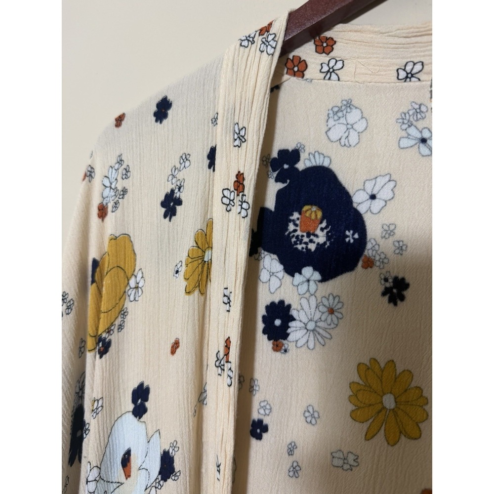 Free People Hidden Hills Maxi Kimono One Size Floral Boho - Picture 7 of 11
